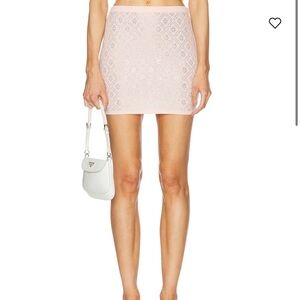 Casablanca Crystal Monogram Knit Mini Skirt